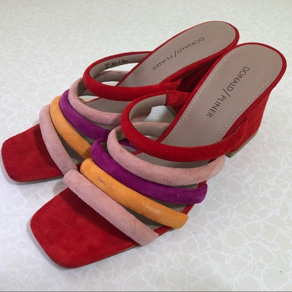 Donald J. Pliner Shoes - Donald J Pliner Suede Colorblock Sandals